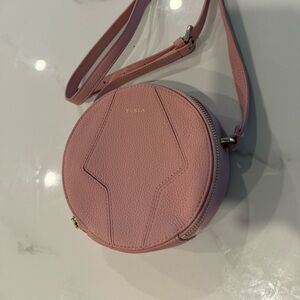 Furla Pebble Blush Pink Leather Mini Crossbody Bag